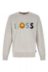 Hugo Boss Elegant Grey Round Neck Cotton Sweatshirt -   -  Hugo Boss.